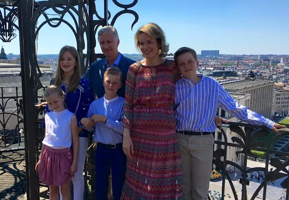 King Philippe, Queen Mathilde, Crown Princess Elisabeth, Prince Emmanuel, Princess Eleonore and Prince Gabriel at photo-shoot, holiday, style, fashions