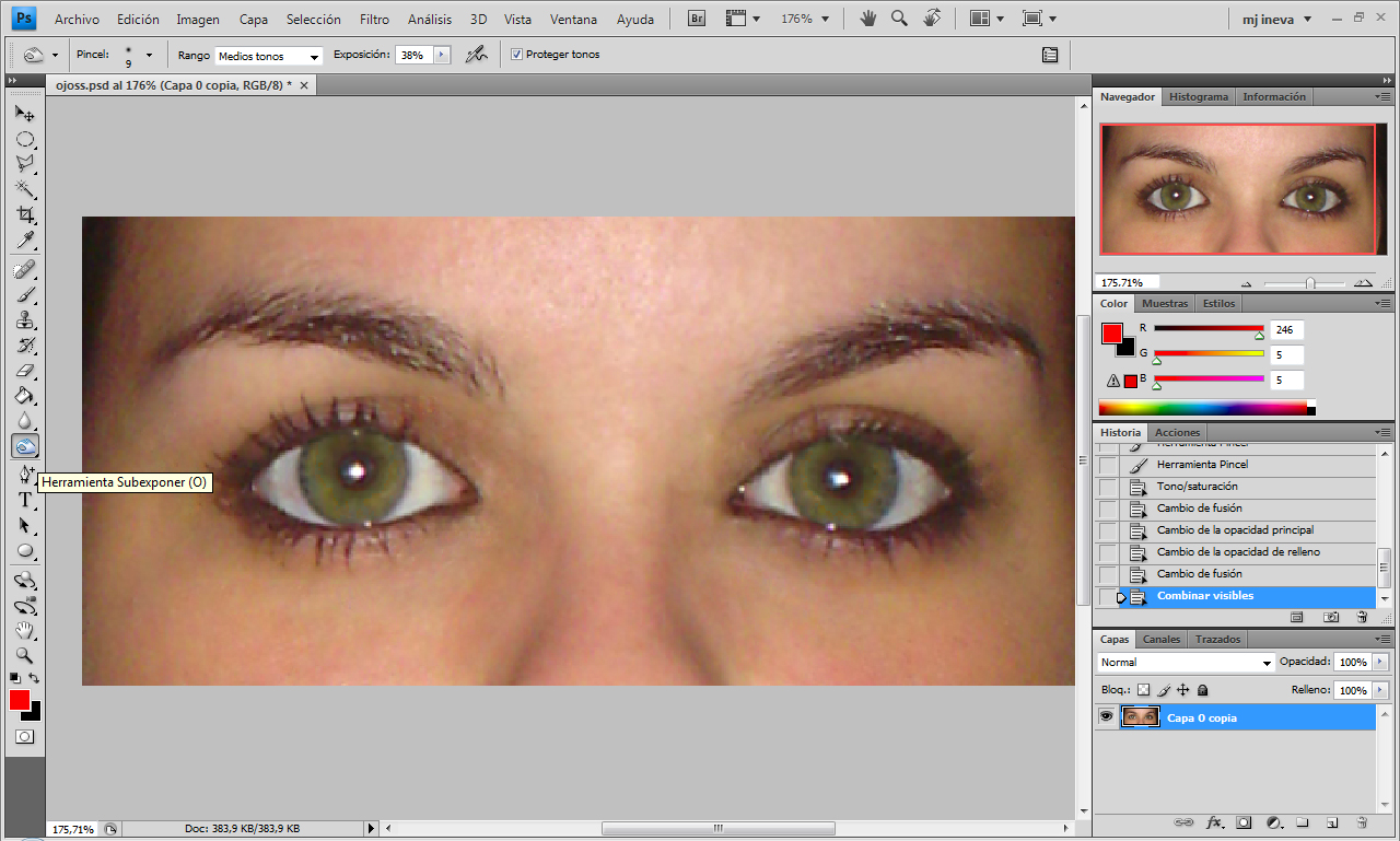 mj Ineva Retoque de ojos con