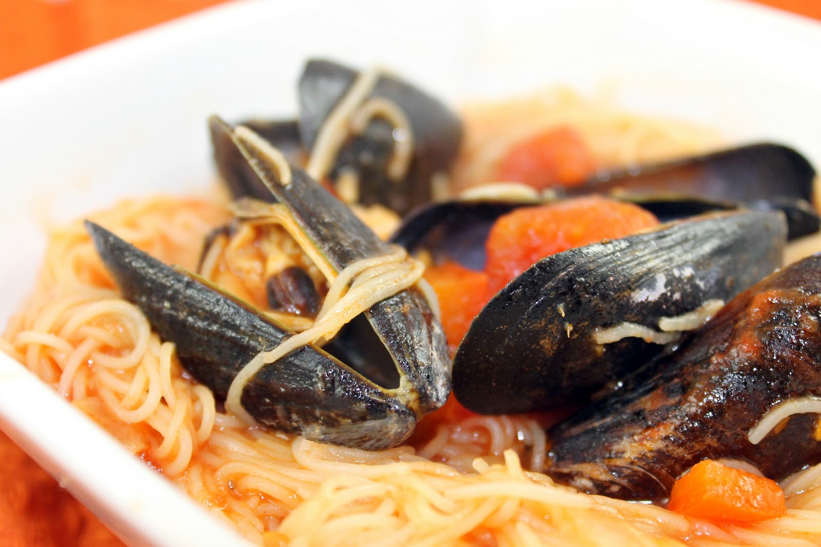 Angel Hair Pasta with Mussels in a Red Pepper Sauce I Can Cook That