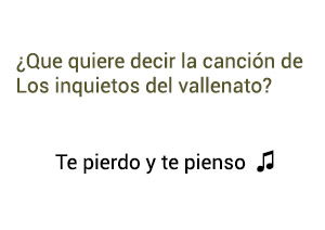 Significado de la canción Te Pierdo y Te Pienso Los Inquietos Nelson Velázquez.