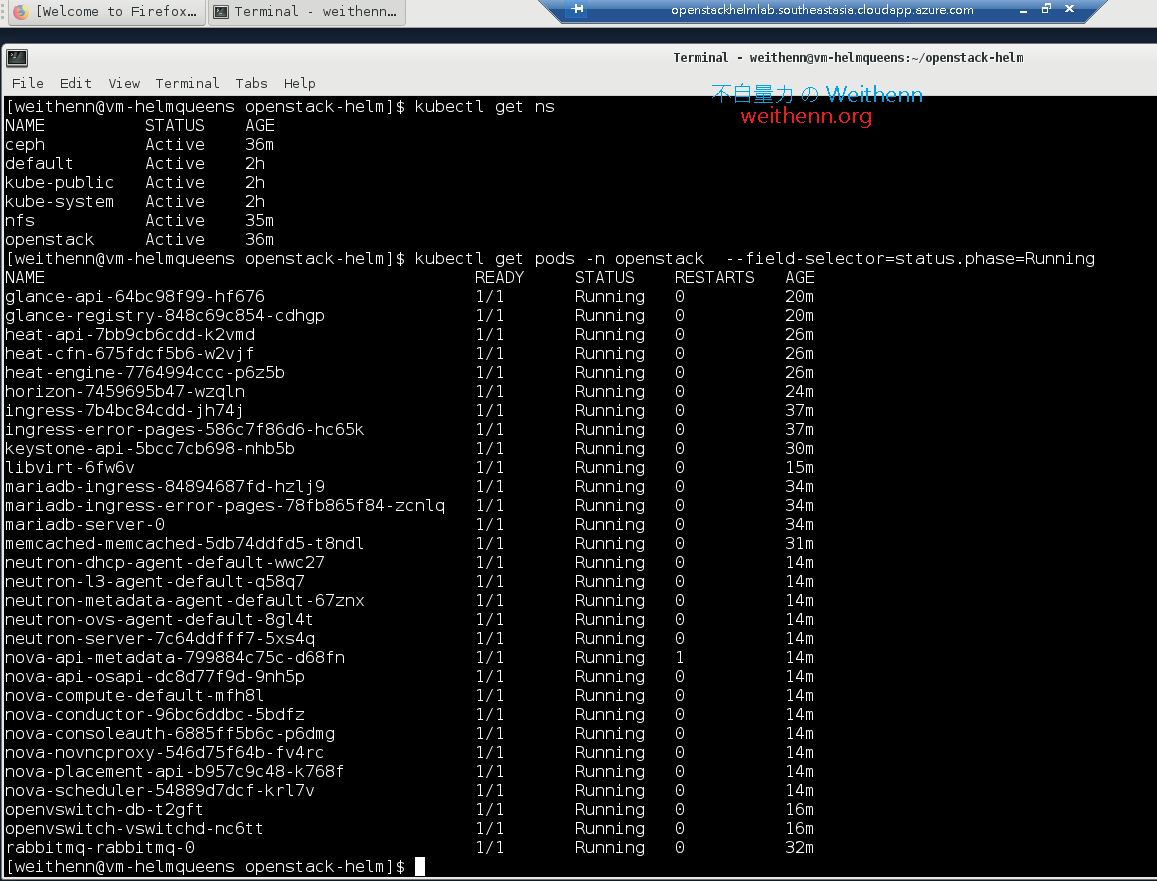 CentOS 7.5 透過 Helm 安裝 OpenStack Queens 不自量力 の Weithenn