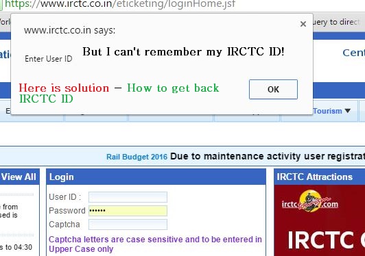 what is my IRCTC ID