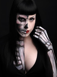 makeup half calavera los skeleton skull tutorial lady muertos kat dia face halloween dead paint scary sugar painting give beauty