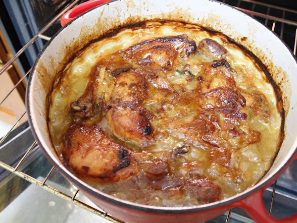 A hearty meal for a cold day (traditional French Cassoulet with chicken)