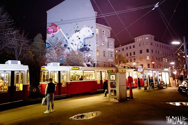 Street Art Collaboration By Collin Van Der Sluijs and Rutger In Vienna, Austria. Organised by Inoperable. 2