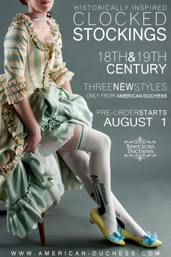 V214 18th Century Silk Clocked Stockings Now on PreOrder American