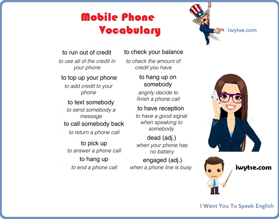 Mobile phone vocabulary
