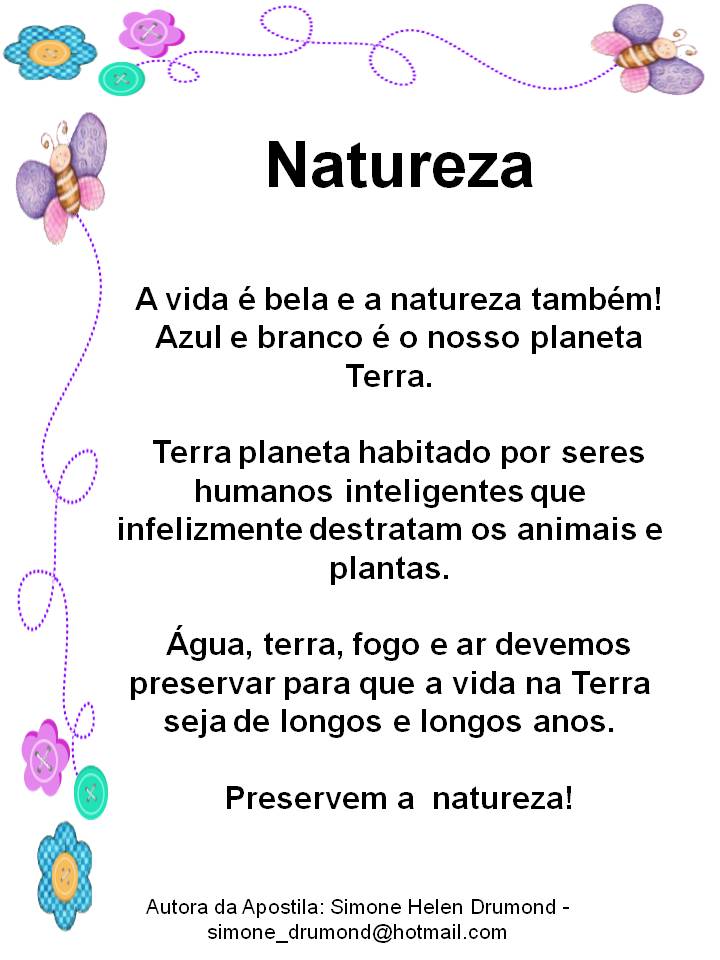 Poema Sobre O Meio Ambiente Com 4 Estrofes