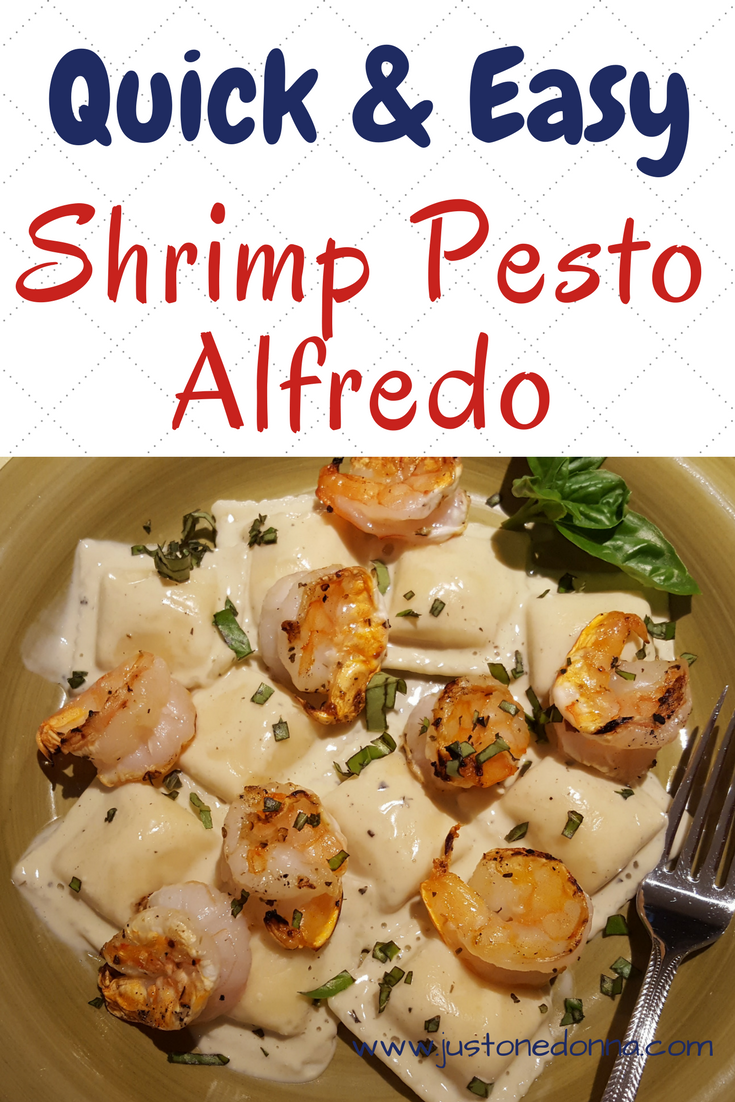 A Quick and Easy Shrimp Pesto Alfredo Dinner