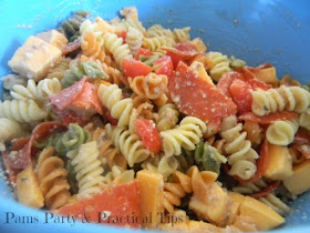 Rainbow Party Food, Pizza Pasta Salad 