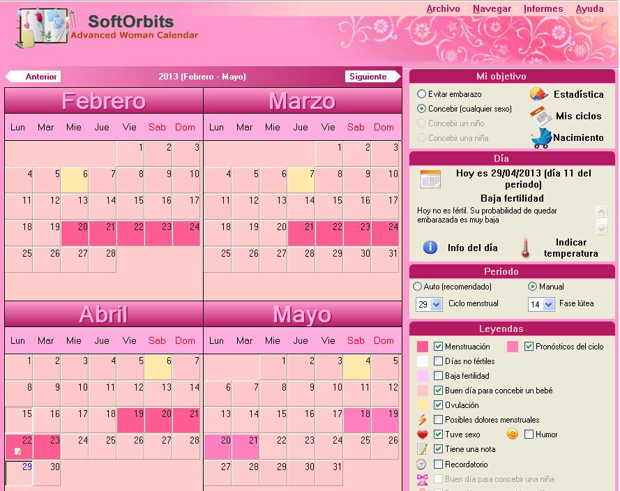 AÚN ERES JOVEN: CALENDARIO DE OVULACIÓN para el Pc
