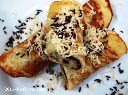 Resep Crepe Pisang Isi Coklat & Keju