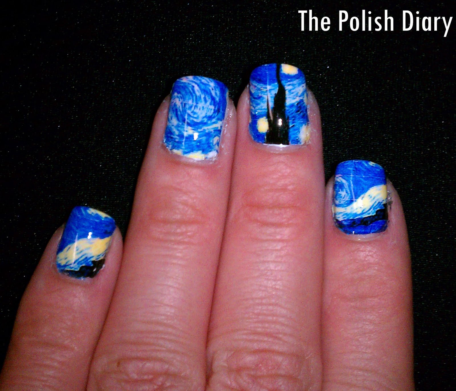 The Polish Diary: I&#39;ve Got The Blues Week - Starry Night Nails
