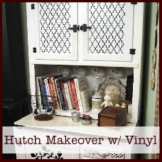 hutch makeover with vinyl