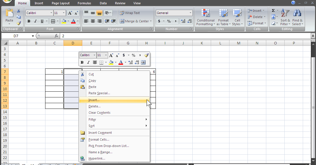Screenshot Tutorial Excel