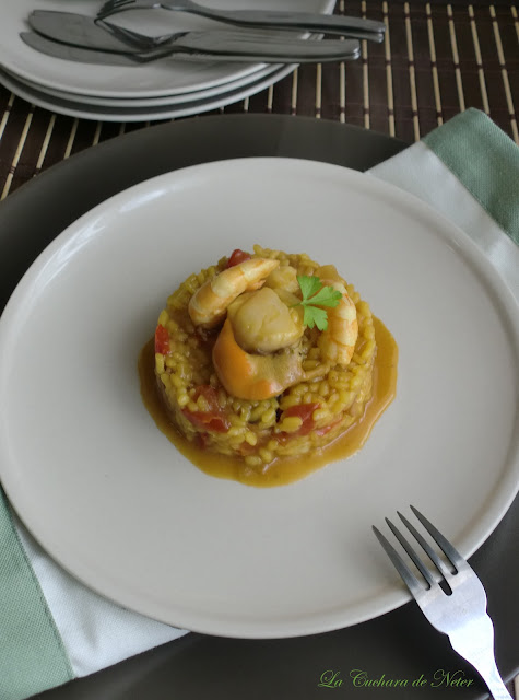 La Cuchara de Neter por Ángel Soliño: Arroz con vieiras y langostinos