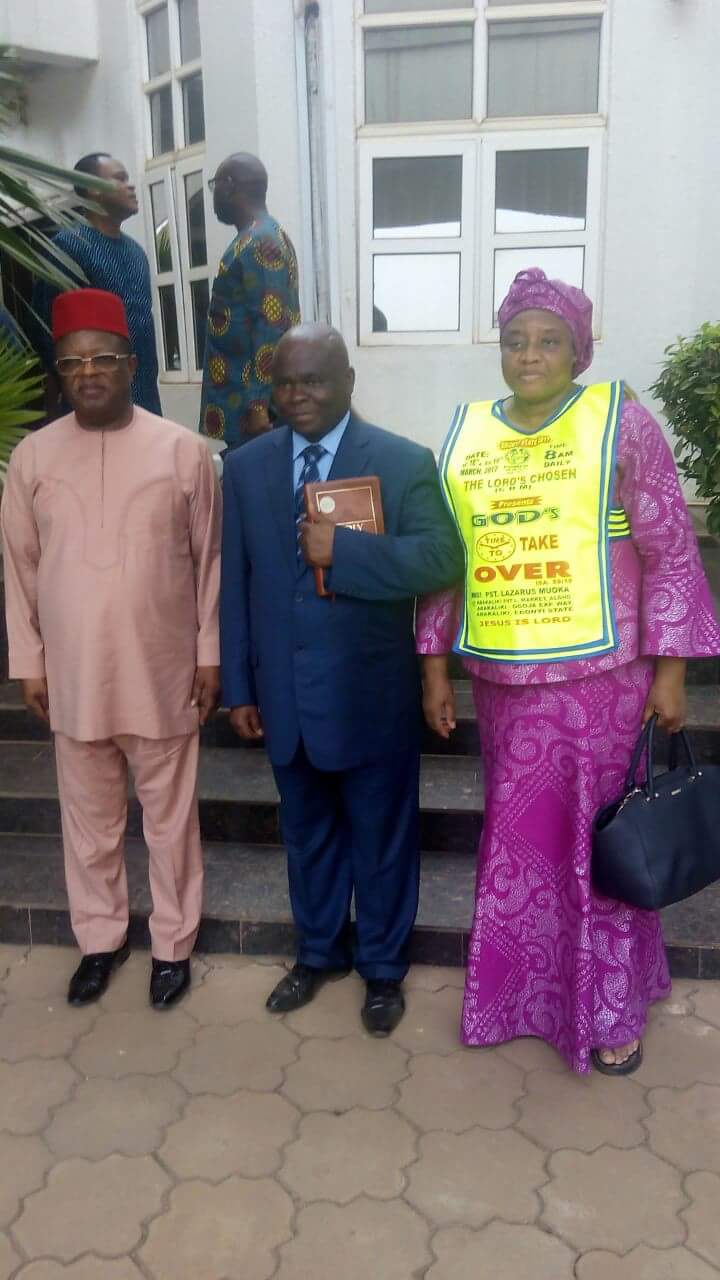 PASTOR LAZARUS MUOKA COURTESY VISITS TO EBONYI STATE GOVERNMENT HOUSE.