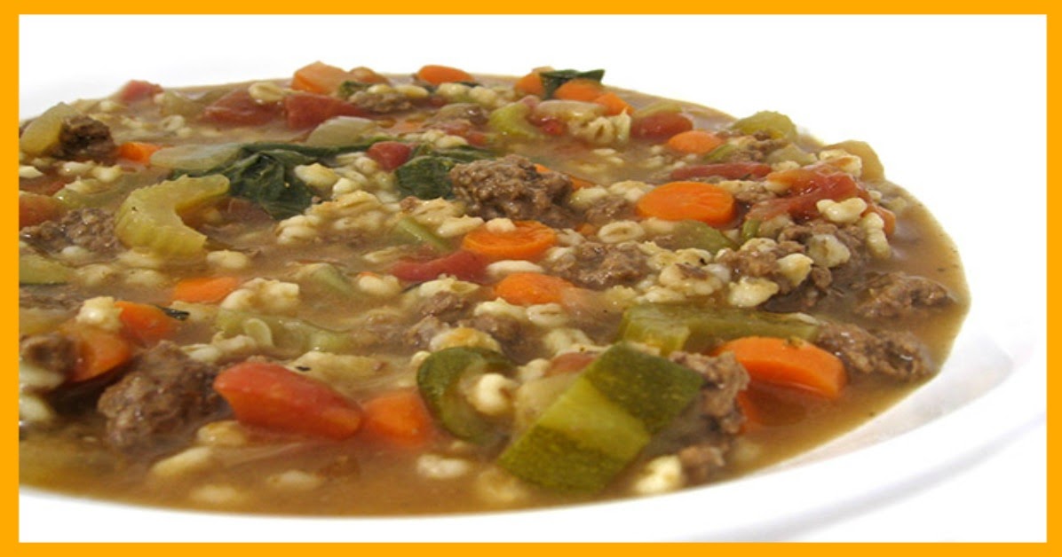 Skinny Beef, Vegetable and Barley Soup (Crock Pot or Stove Top