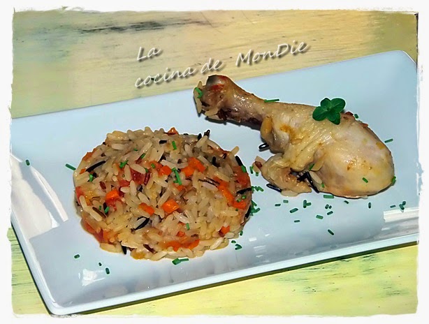 Arroz salvaje con pollo