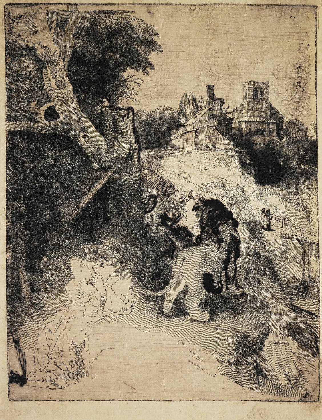 St Jerome Reading in the Italian Landscape Rembrandt Harmenszoon van
