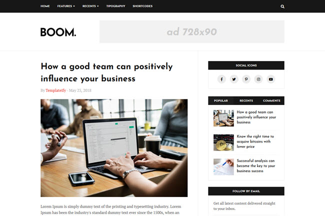 Boom - Blogger Template