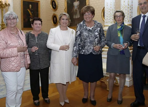 Grand Duchess Maria Teresa held a reception for Red Cross volunteers at Grand Ducal Palace. Princess Stephanie