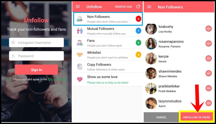 UNfollow for instagram UNfollow for instagram