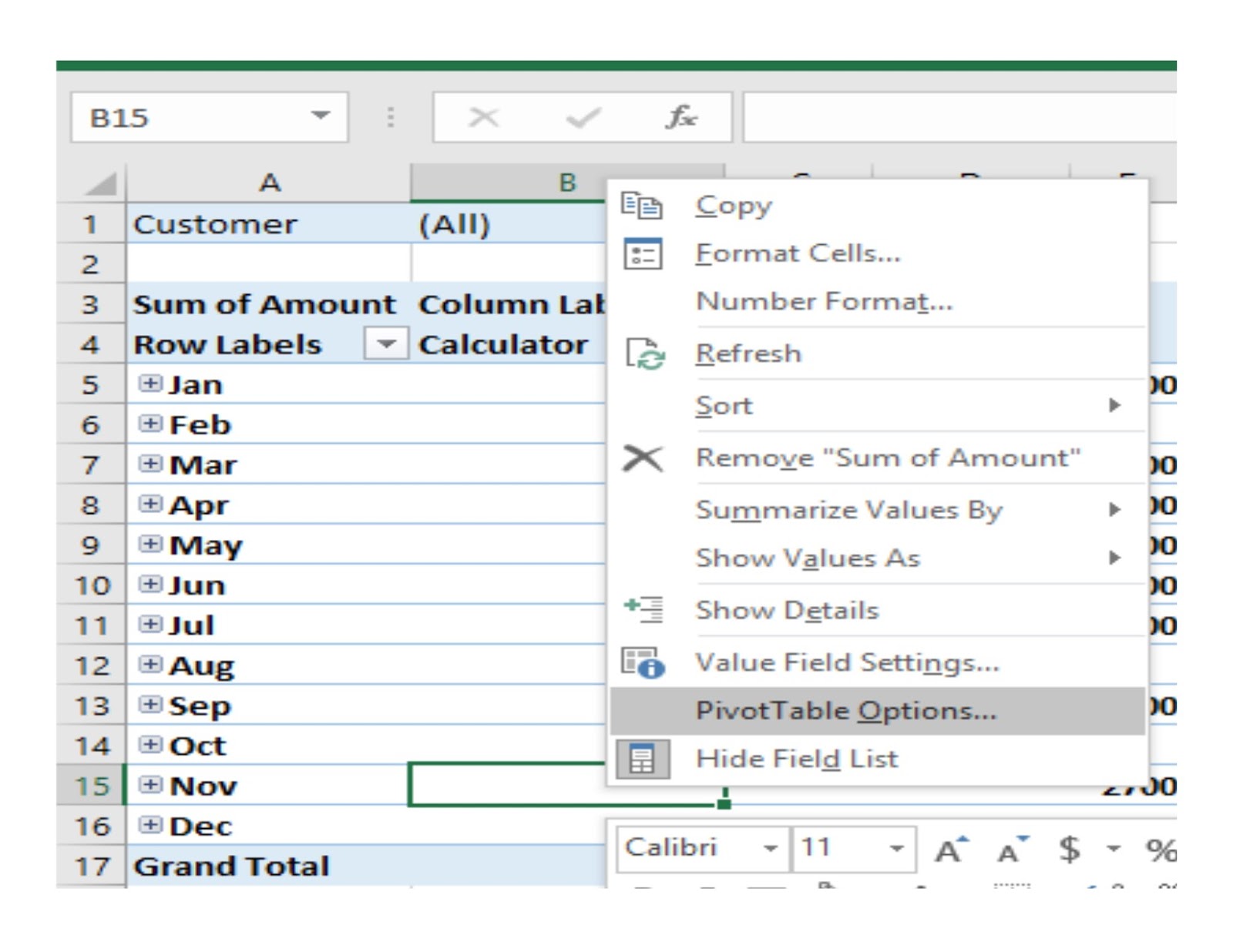 Pivot Table Pivot Table Customizing and Formatting