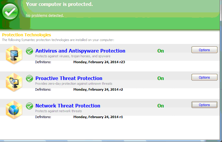 symantec screen