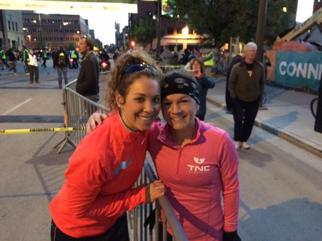 LB and Coach Nichole right before she PR'd in the TC 10 mile