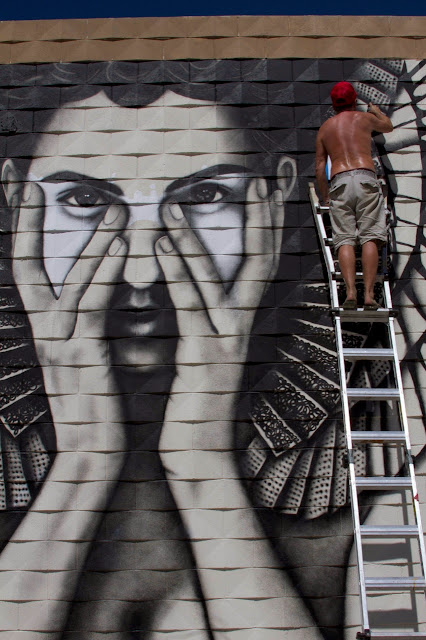 "Shesha Sand Storm" New Street Art Piece By Fin DAC and Angelina Christina in California. 3