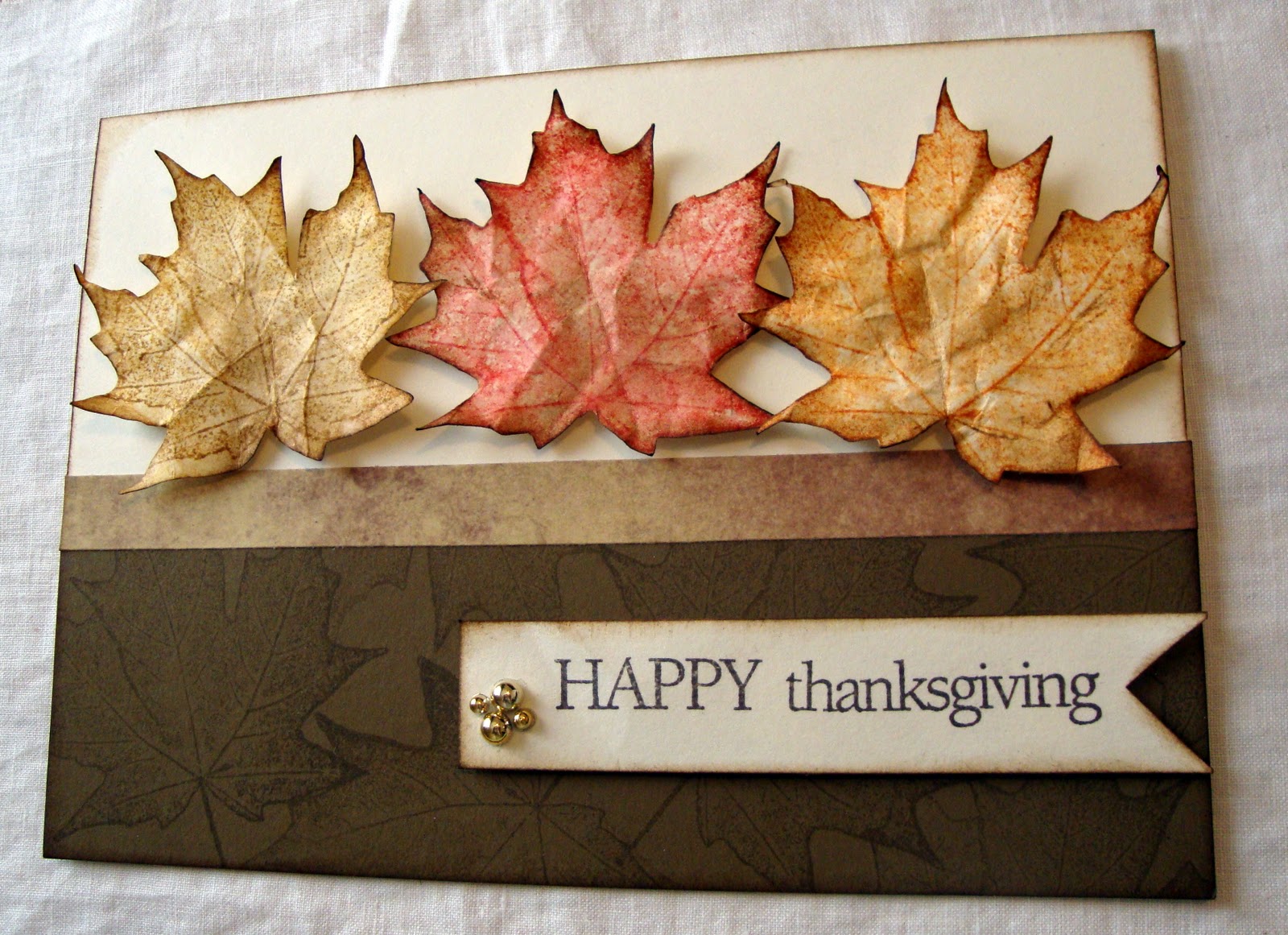Stamp and Ink: Happy Thanksgiving (with Autumn leaves)