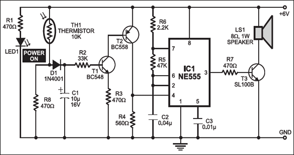 Fire Alarm Using Thermistor