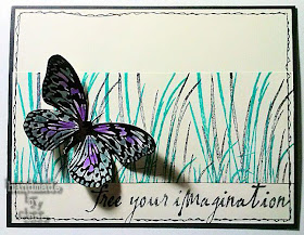 Visible Image spring challenge Butterfly Tall Grass stamp