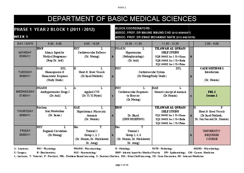 Z for Zenith Schedule Y2B1 Week 1