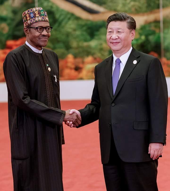 Buhari and Xi Jinping Buhari with president of China