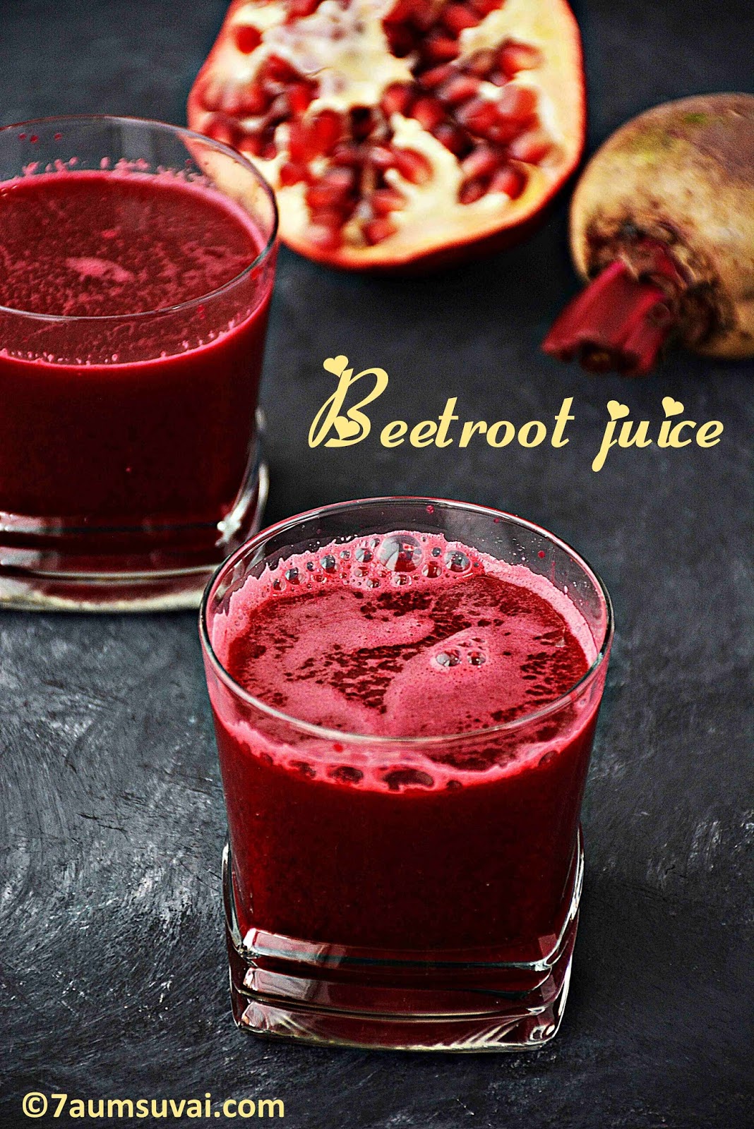 Beetroot pomegranate juice / Beetroot juice / Healthy juice with beetroot 7aum Suvai