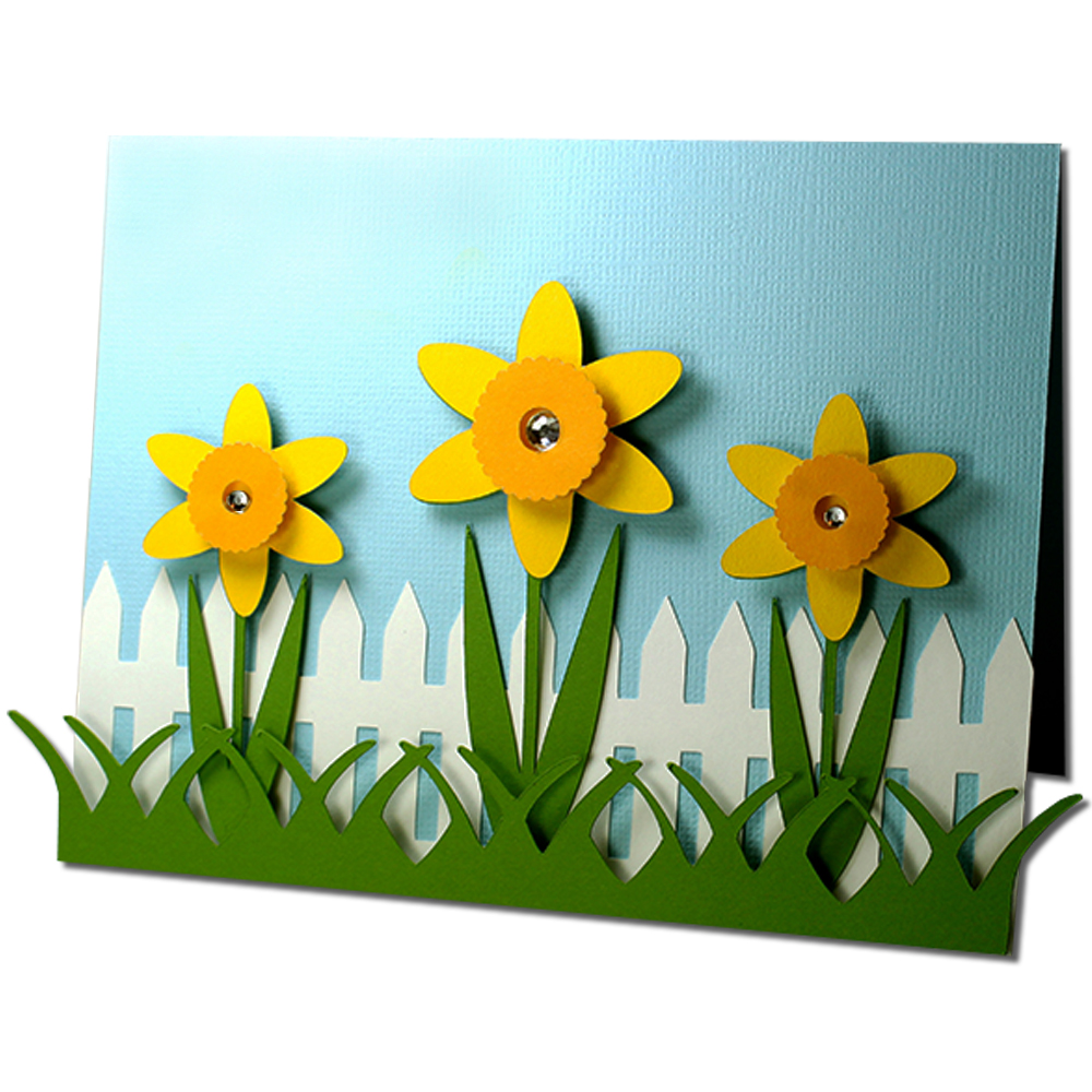 JMRush Designs Daffodil Fence Card