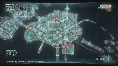 Batman Arkham Knight, Riddler's Bomb Locations, Miagani Island Map