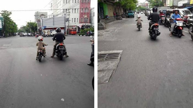 Bikin Penasaran Netizen,Berhelm Full Face, Naik Motor Racing, Bocah Kecil Ini Jadi Perbincangan Netizen