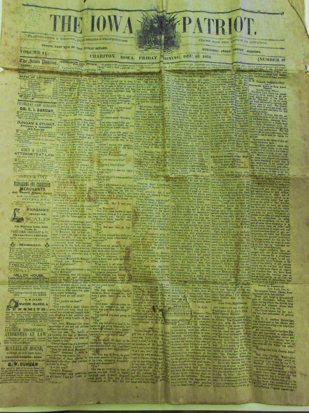 The Lucas Countyan The (Chariton) Iowa Patriot in 1862