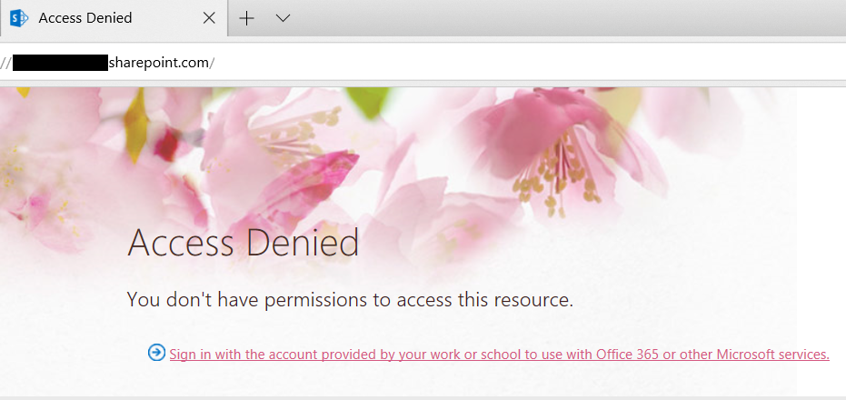 sharing folder with anonymous access link access denied