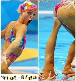 funny surprise in the pool