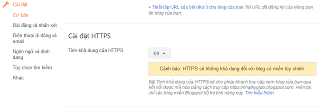 Bật HTTPS cho Blogger / Blogspot