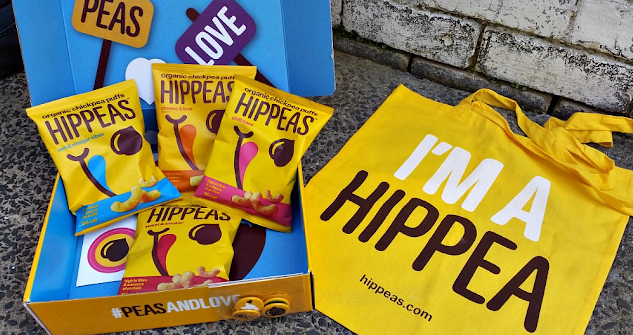 bags of HIPPEAS Organic Chickpea Puffs.
