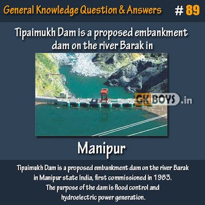 Tipaimukh Dam is a proposed embankment dam on the river Barak in