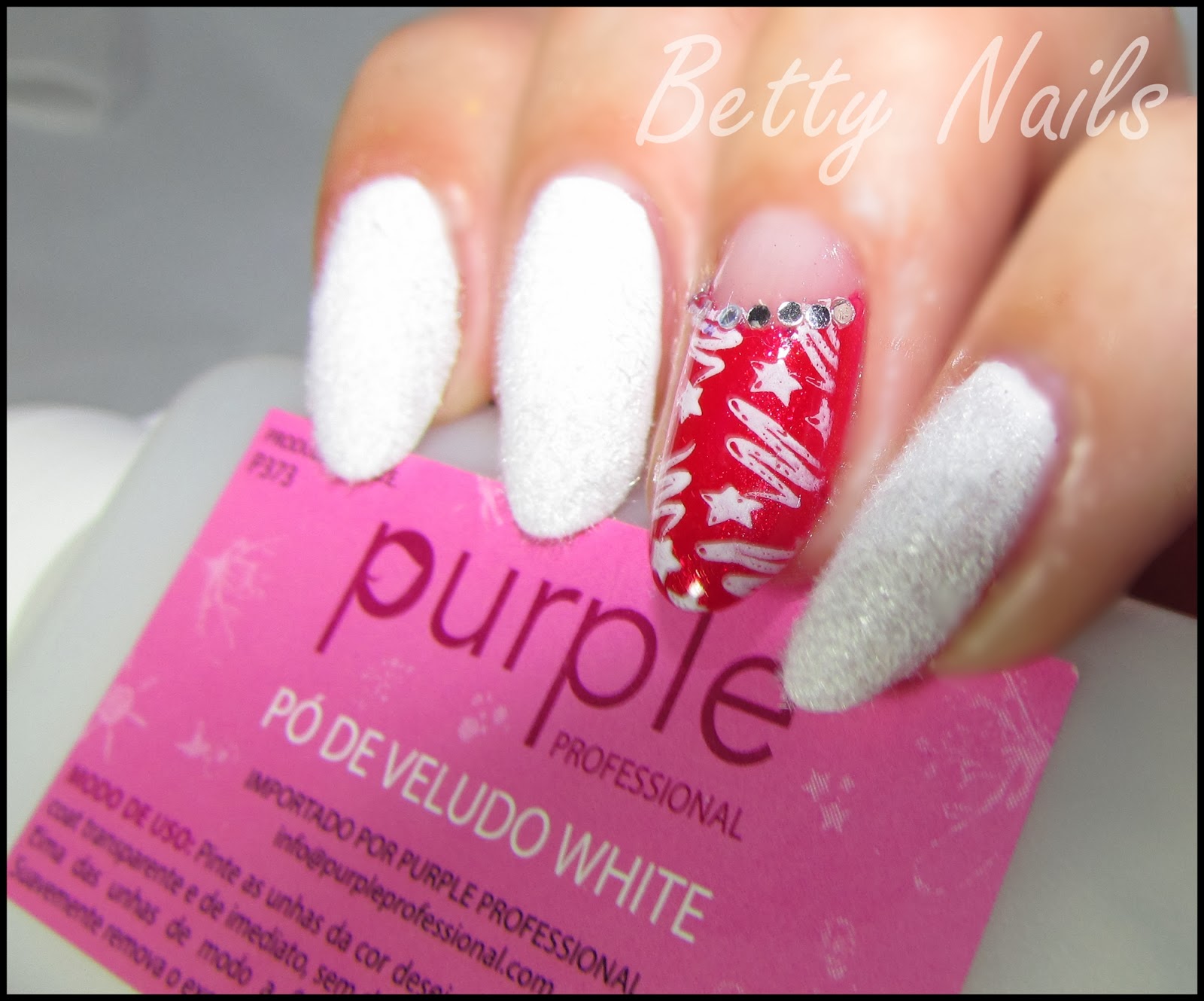 Betty Nails White Christmas Nailart 3 Purple Professional Burning
