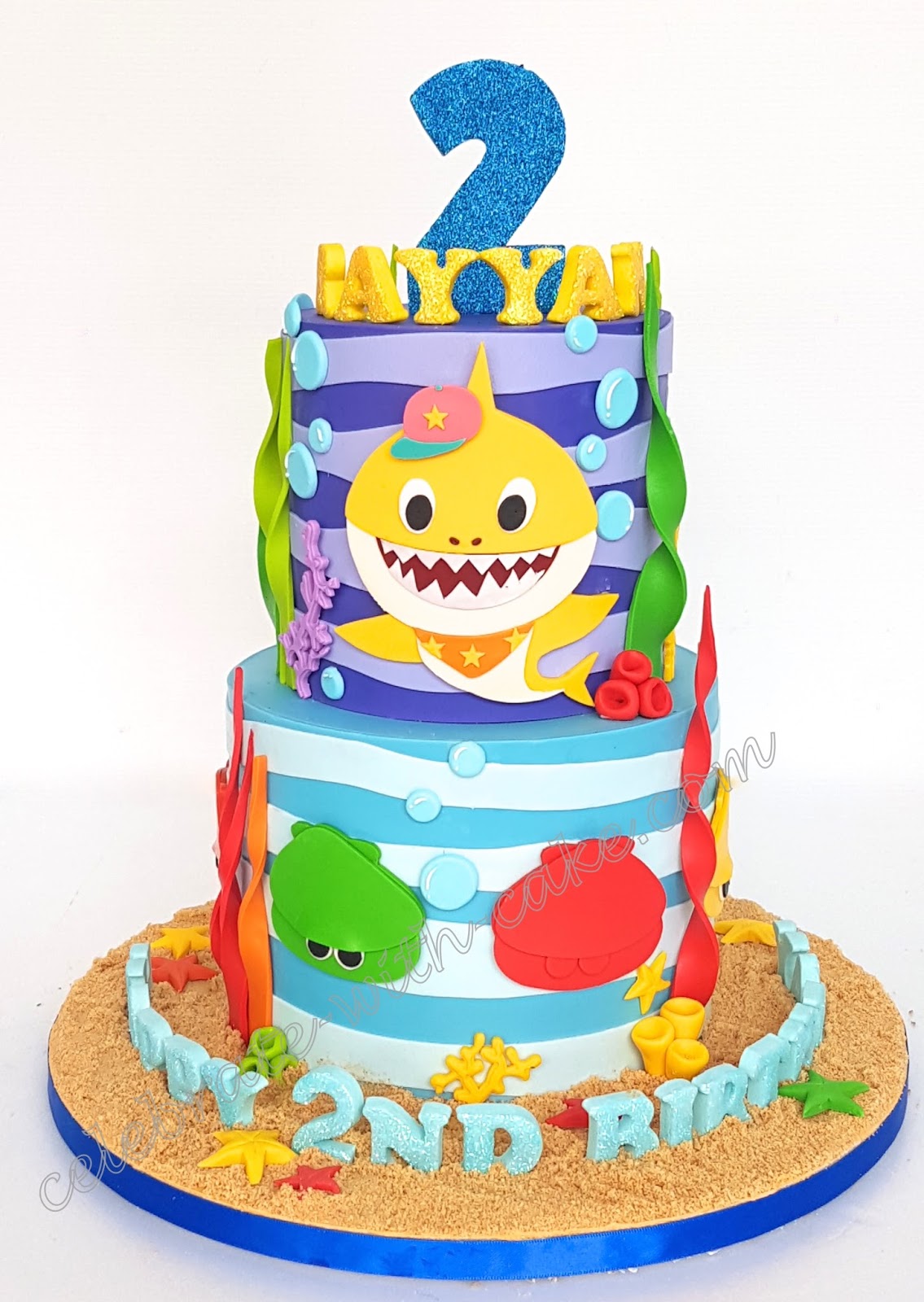 Celebrate With Cake Baby Shark 2 Tiers Cake