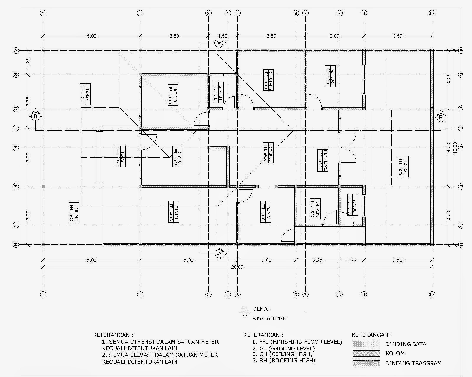  Denah Rumah 2 Lantai Model 2020 Denah Rumah 6x14 2 Lantai