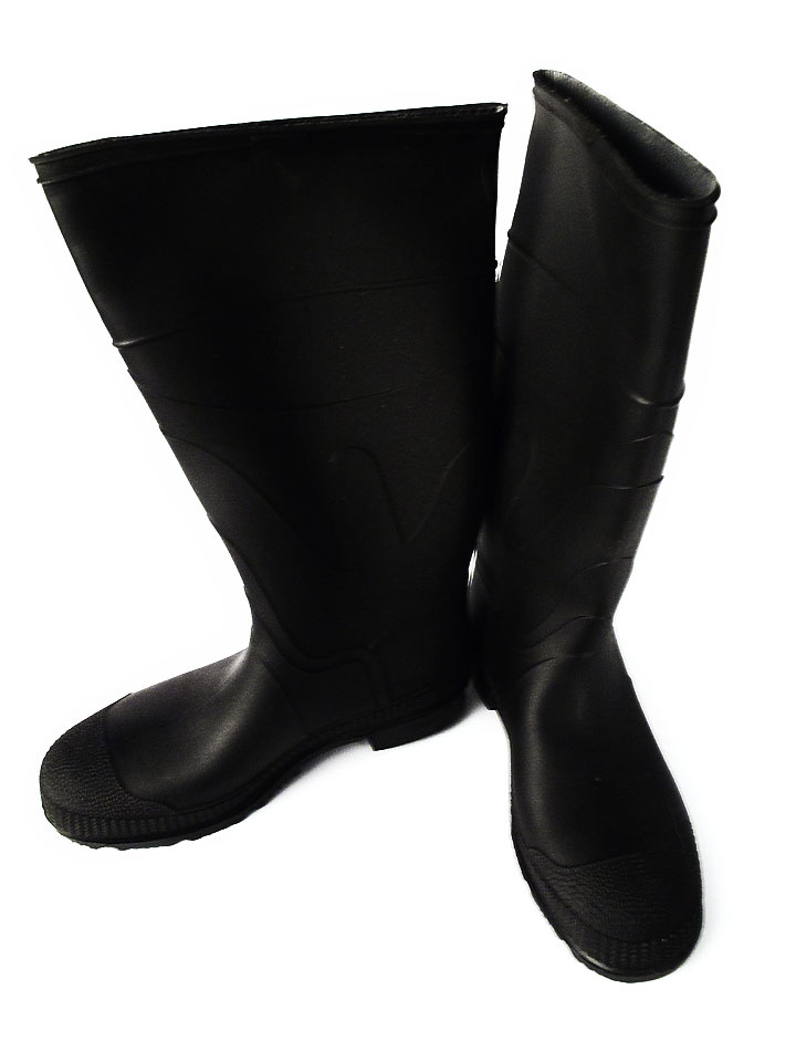 GARAGE SALE: Black unlined rubber boots- heavy weight industrial boots